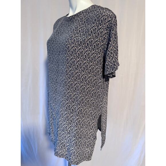 August Silk Navy Cream Paisley Blouse - XL - Picture 4 of 6